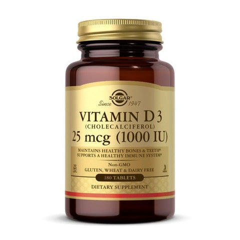Solgar, Vitamin D3 (Cholecalciferol), 1000 IU, 180 Tabs Solgar