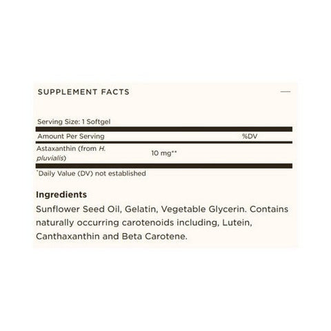 Solgar, Astaxanthin, 10 Mg, 30 Softgels Solgar