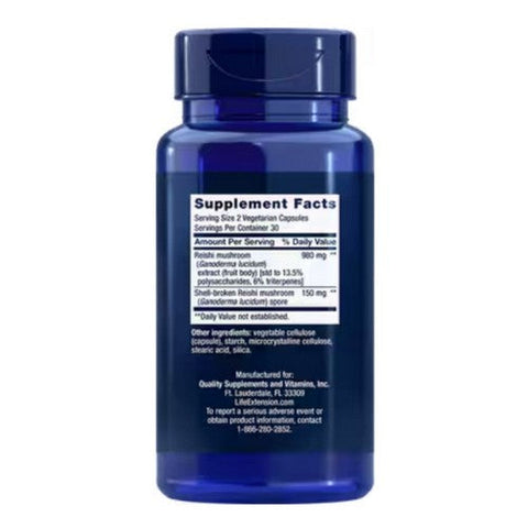 Life Extension, Reishi Extract Mushroom Complex, 60 Veg Caps Life Extension