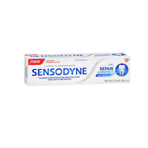 Sensodyne, Repair & Protect Toothpaste For Sensitive Teeth And Cavity Protection Mint, 3.4 Oz
