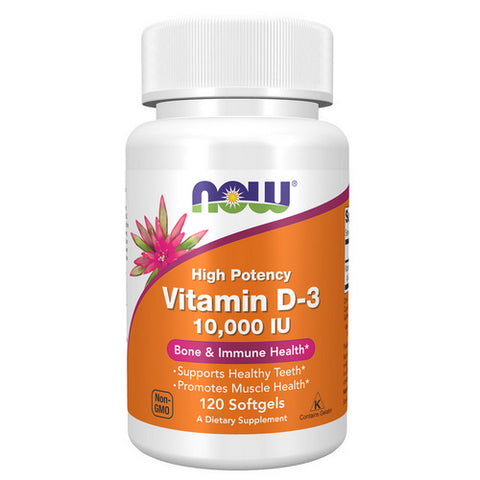 Now Foods, Vitamin D-3 High Potency, 10,000 IU, 120 Softgels Now Foods