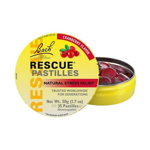 Bach, Rescue Pastilles Natural Stress Relief Cranberry, 1.7 Oz
