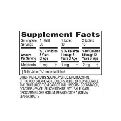 Zarbees, Children's Sleep with Melatonin Supplement, Grape 30 Chewable Tablets Zarbees