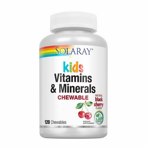 Solaray, Kids Vitamins & Minerals Chewable Natural Black Cherry, 120 Chews Solaray