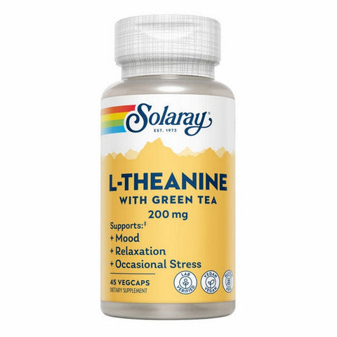 Solaray, L-Theanine With Green Tea, 200 Mg, 45 Veg Caps Solaray