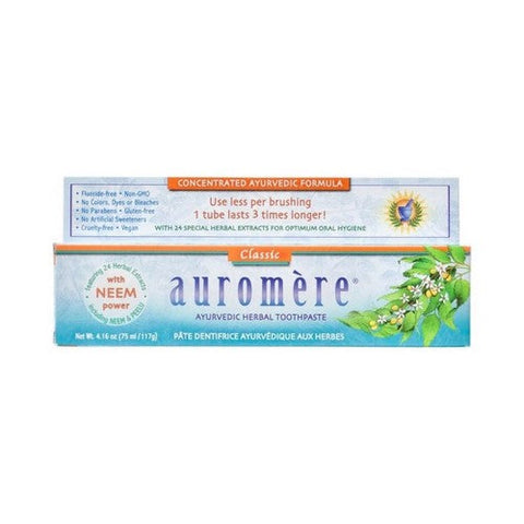 Auromere, Ayurvedic Herbal Toothpaste Classic, 4.16 Oz Auromere