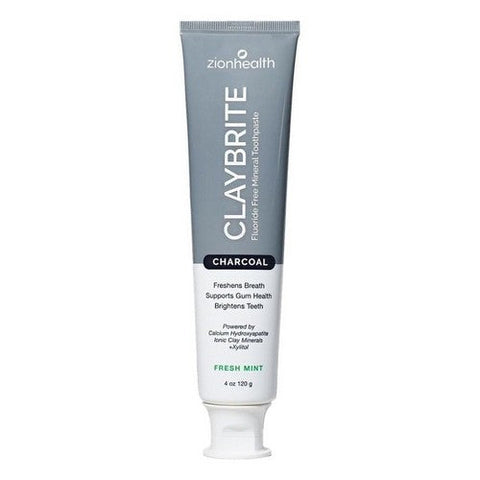 Zion Health, Claybrite Activated Charcoal Toothpaste Natural Mint, 4 Oz Zion Health