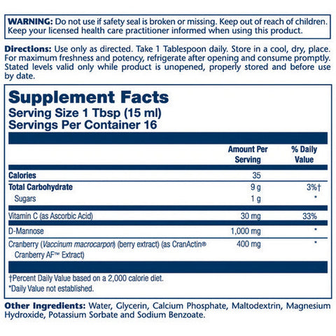 Solaray, D-Mannose w/ CranActin, 8 Oz Solaray