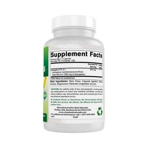 Best Naturals, Astragalus, 1000 mg, 120 Caps Best Naturals