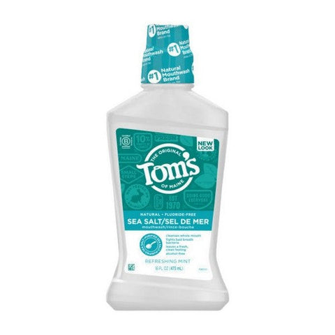 Tom's Of Maine, Sea Salt Natural Mouthwash Refreshing Mint, 16 Oz Tom's Of Maine