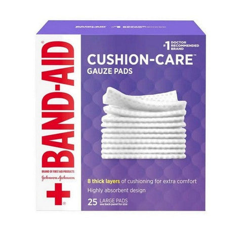 Band-Aid, Cushion-Care Gauze Pads Large, 25 Each Band-Aid