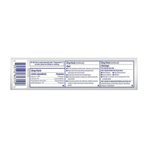 Preparation H, Rapid Relief With Lidocaine Hemorrhoidal Cream, 1 Oz Preparation H