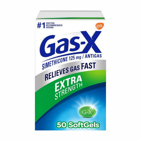 Gas-X, Simethicone Antigas Softgels Extra Strength, 125 Mg, 50 Caps Gas-X