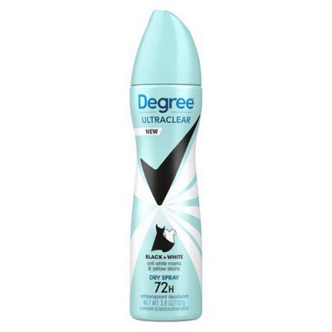 Degree, Ultra Clear Black + White Pure Clean Antiperspirant & Deodorant Dry Spray, 3.8 Oz Degree