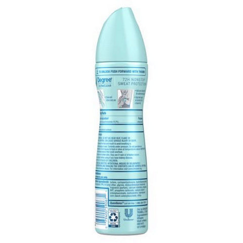 Degree, Ultra Clear Black + White Pure Clean Antiperspirant & Deodorant Dry Spray, 3.8 Oz Degree