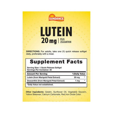 Sundance, Vitamins Lutein Plus, 20 Mg, 30 Softgels Sundance