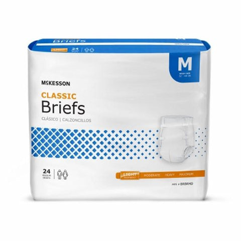 McKesson, Unisex Adult Incontinence Brief Classic Medium Disposable Light Absorbency, Count of 24 McKesson