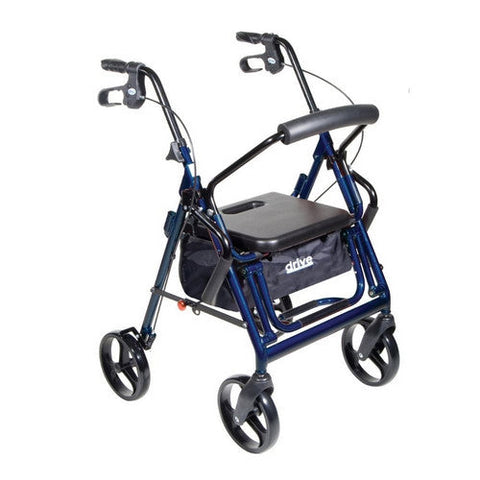 Drive Medical, 4 Wheel Rollator drive Duet Blue Folding Aluminum Frame, Count of 1 Drive Medical