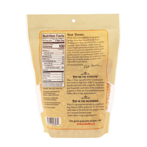 Bobs Red Mill, Whole Yellow Popcorn, 30.8 Oz(Case Of 4) Bobs Red Mill