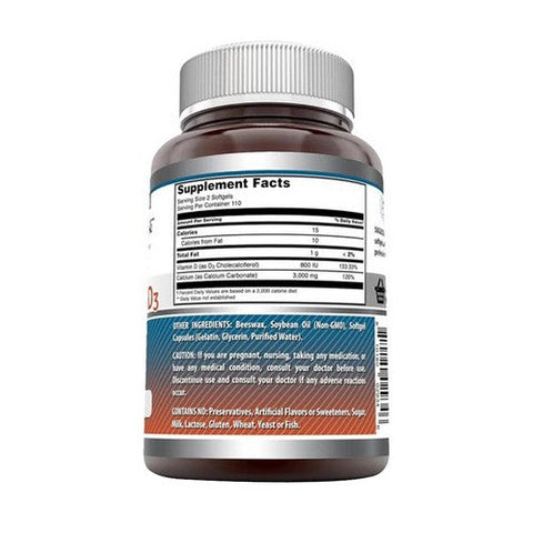 Amazing Nutrition, Amazing Formulas Calcium With Vitamin D3, 1200 mg/1000 mg, 220 Softegls Amazing Nutrition