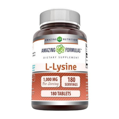 Amazing Nutrition, Amazing Formulas L-Lysine, 1000 mg, 180 Veg Tabs Amazing Nutrition
