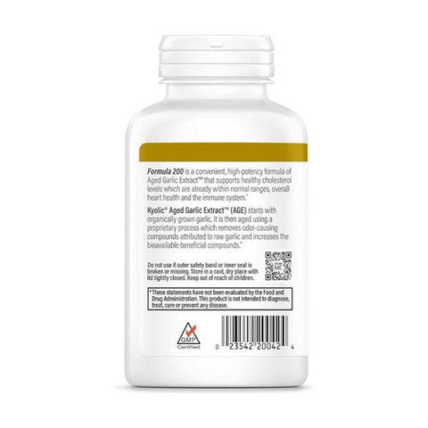 Kyolic, Aged Garlic Extract Cardiovascular And Immune Reserve Formula 200, 120 Caps