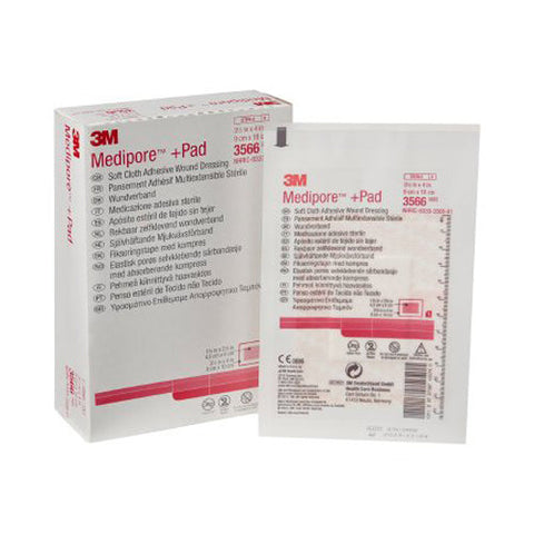 3M, 3M Medipore +Pad Soft Cloth Dressings 3½ x 4 Inch, Box Of 25 3M