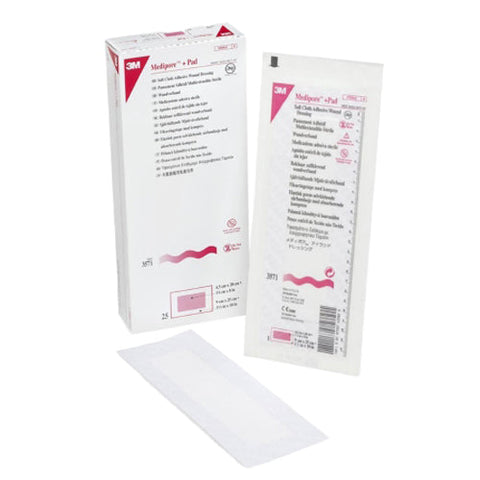 3M, 3M Medipore + Pad Soft Cloth Adhesive Dressing 3½ x 10 Inch, Box Of 25 3M