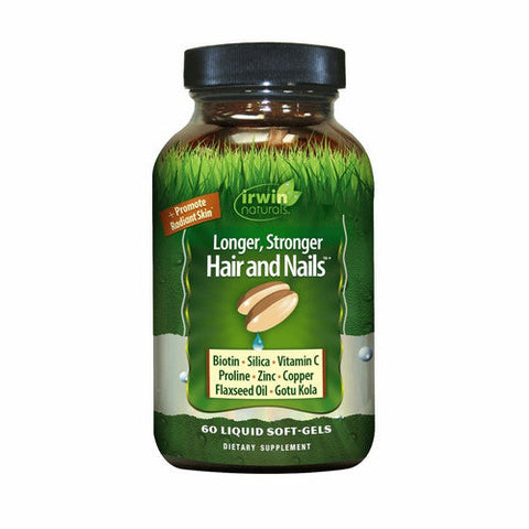 Irwin Naturals, Longer Stronger Hair And Nails, 60 Softgels Irwin Naturals