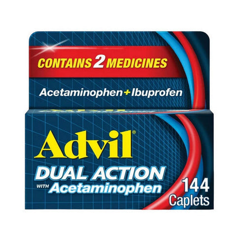 Advil, Dual Action Acetaminophen Plus Ibuprofen, 144 Caps Advil