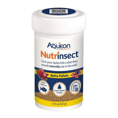 Aqueon, Nutrinsect Fish Free Fish Food Betta Pellets, 1.41 Oz Aqueon