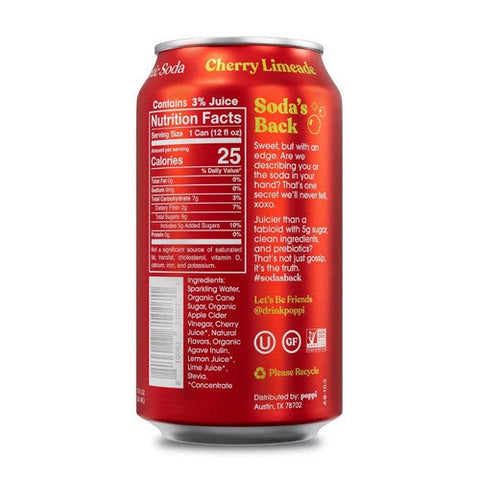 Poppi, Prebiotic Soda Cherry Lime, 12 Oz(Case Of 12) Poppi