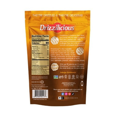 Drizzilicious, Mini Rice Crisp Cinnamon Swirl, 4 Oz(Case Of 6) Drizzilicious