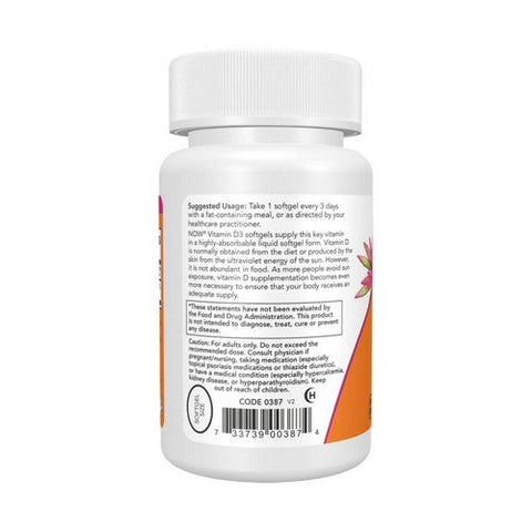 Now Foods, Vitamin D3, 10,000 IU, 30 Softgels