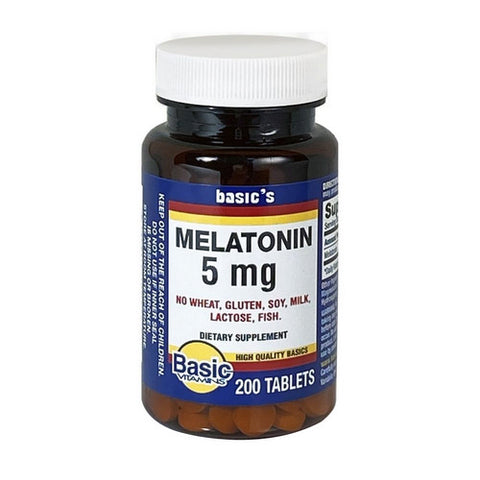 Melatonin Tablets 200 Count by Basic Vitamins