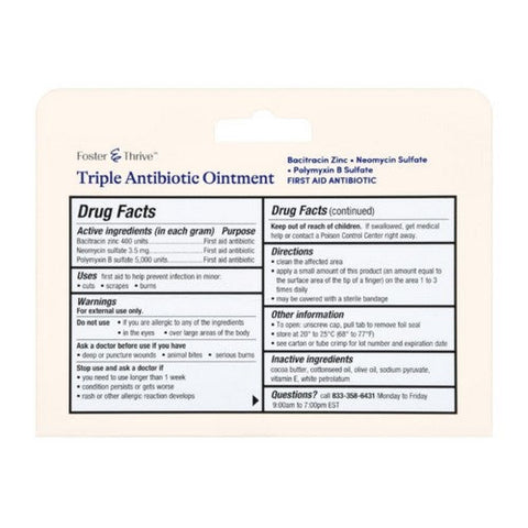 Foster And Thrive, Triple Antibiotic Ointment, 1 Oz Foster And Thrive