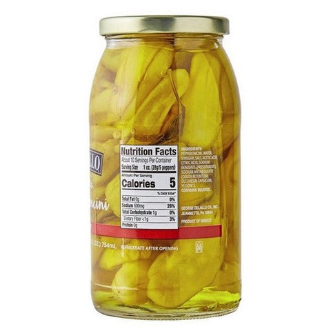 Delallo, Whole Pepperoncini Hot, 25.5 Oz (Case Of 6) Delallo