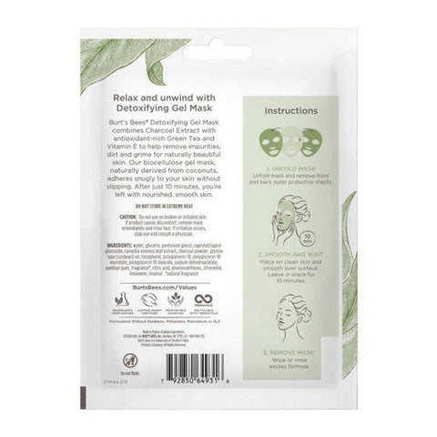 Burts Bees, Detoxifying Biocellulose Gel Mask, 1 Count (Case Of 6) Burts Bees