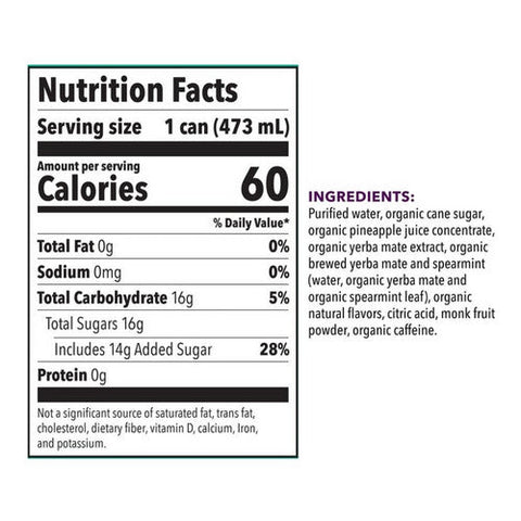 Babe Kombucha, Yerba Mate Pineapple Mint, 16 Oz (Case Of 12) Babe Kombucha