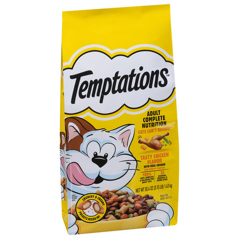 Whiskas Adult Complete Nutrition Tasty Chicken Flavor Dry Cat Food 3.15 Lbs (Case Of 4) by Temptations