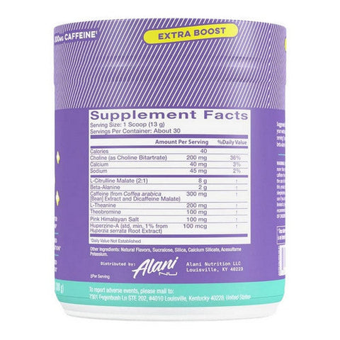 Alani Nu, Pre Workout With Extra Boost Frozen Lemonade, 13 Oz Alani Nu