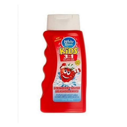 Kids Shampoo Conditioner Body Wash Strawberry Splash 12 Oz (Case Of 6) by Whiterain