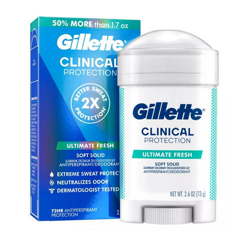 Antiperspirant Deodorant for Men Ultimate Fresh Scent Advanced Solid 2.6 Oz (Case Of 3) by Gillette