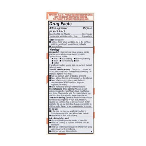 Foster And Thrive, Children's Ibuprofen Bubble Gum, 100 Mg, 4 Oz Foster And Thrive