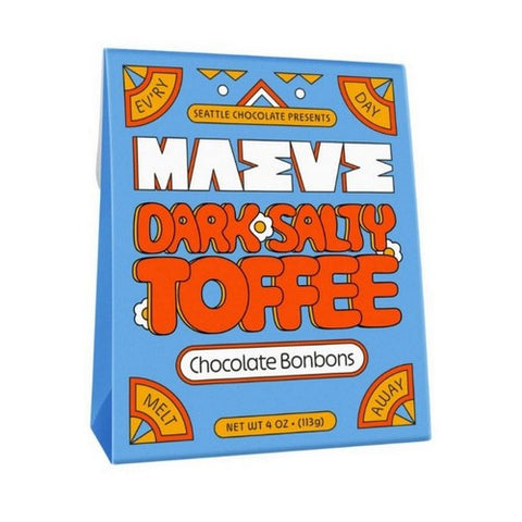 Dark And Salty Toffee Dark Chocolate Bonbons 4 Oz by Maeve Chocolate