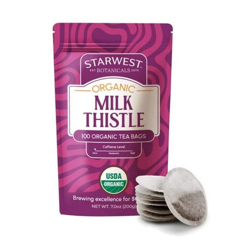 Organic Milk Thistle Seed Tea Bags 100 Count by Starwest Botanicals