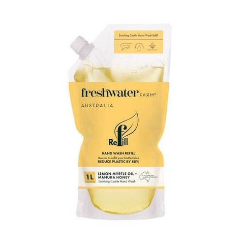 Hand Wash Pouch Refill Lemon Myrtle Oil Plus Manuka Honey 33.8 Oz by Freshwater Farm