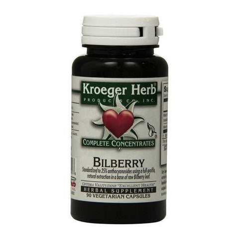 Kroeger Herb, Bilberry 25%, 90 Veg Caps Kroeger Herb