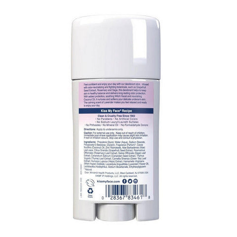Kiss My Face, Deodorant Active Life, Lavender EA 1/2.48 OZ Kiss My Face