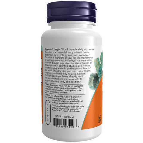 Now Foods, Chromium Picolinate, 200 Mg, 100 Veg Caps
